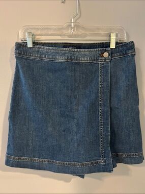 Talbots Blue Denim Mini Wrap Skirt